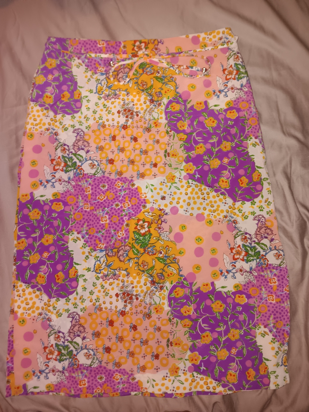 Rampage Pink, Purple & Yellow Floral Patchwork Sarong Skirt
